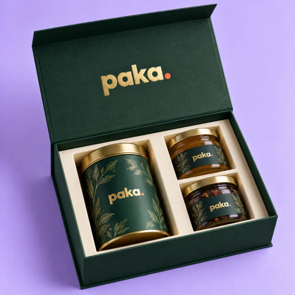 PAKA - Hộp quà cứng nắp nam châm có khay