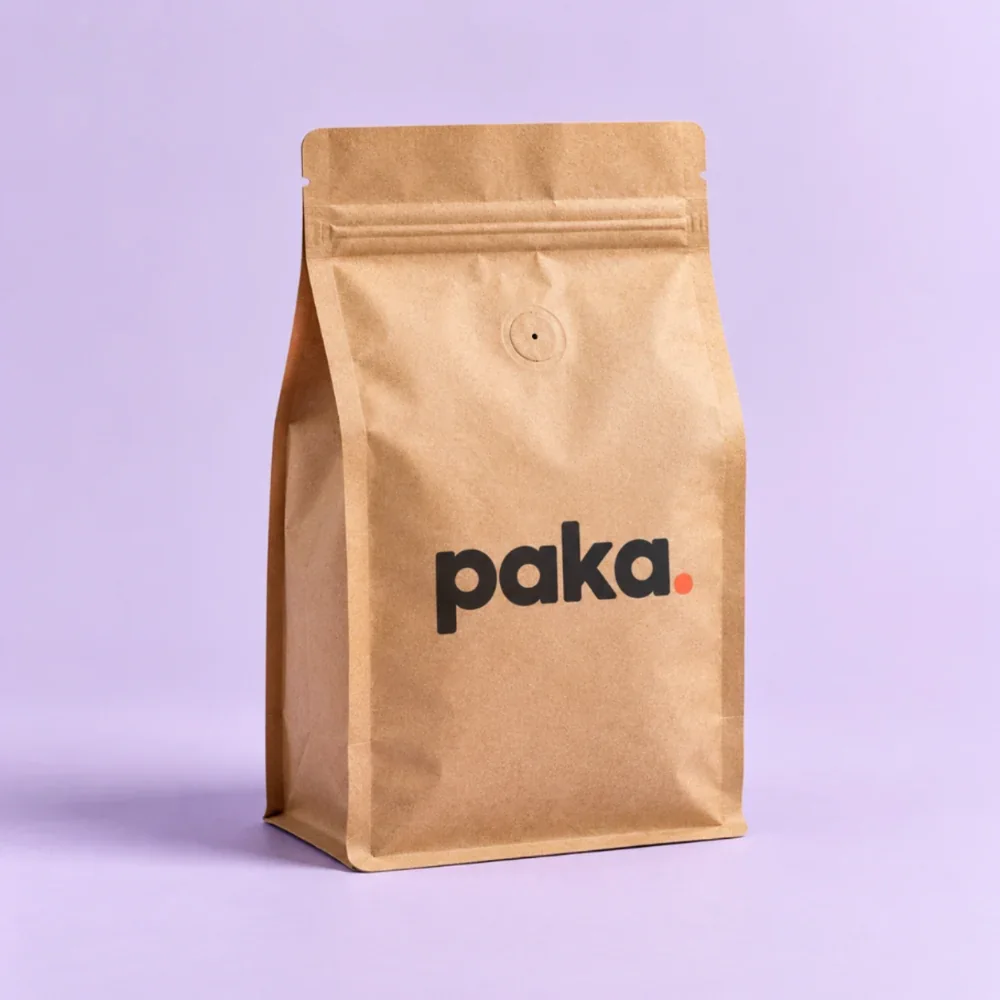 PAKA - Túi 8 cạnh van 1 chiều giấy kraft 250g in logo
