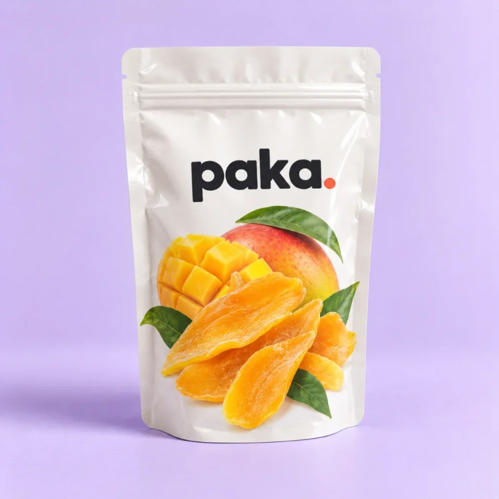 PAKA - Túi đứng đáy tròn trắng sữa in logo 4 màu