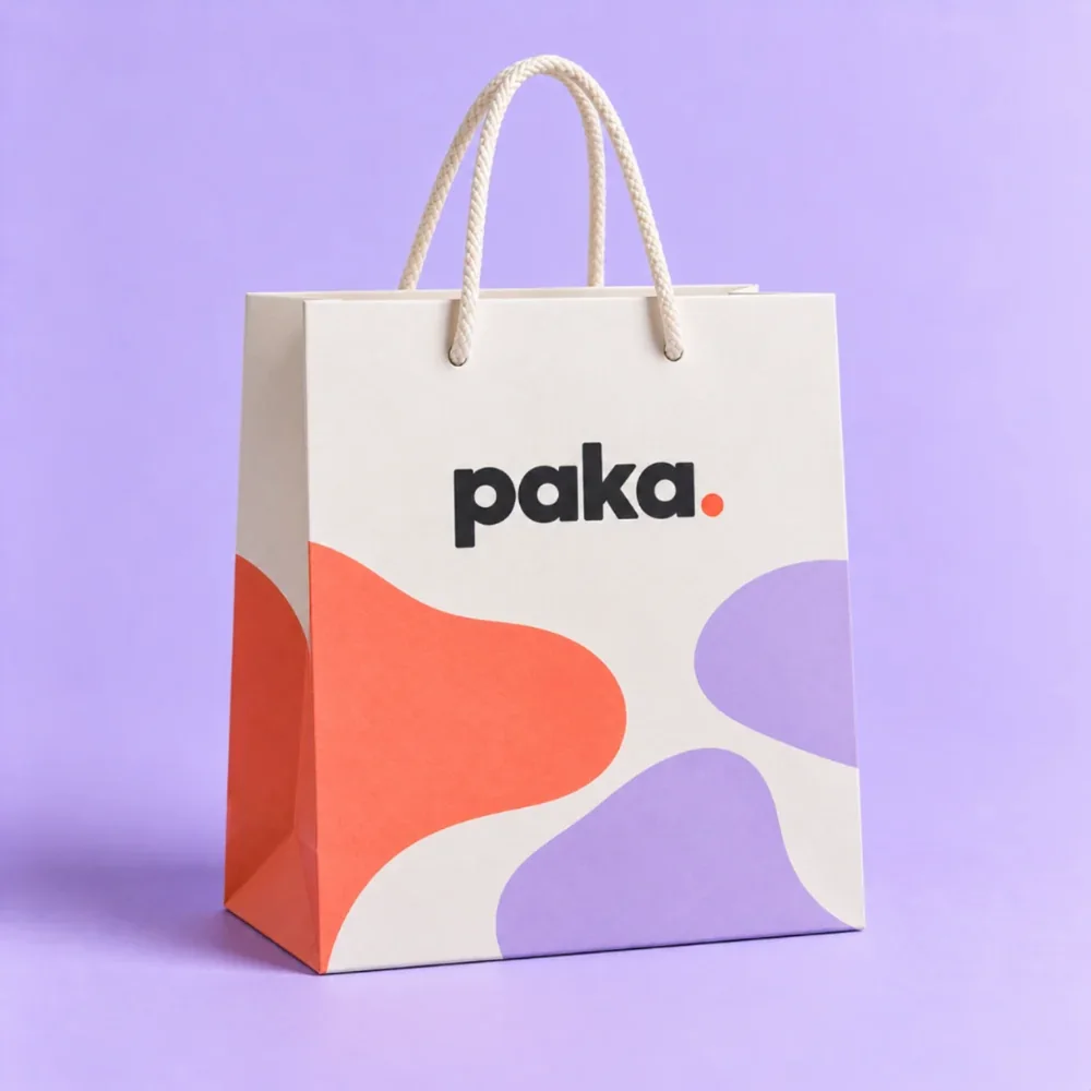 PAKA - Túi giấy trắng in 4 màu cán mờ